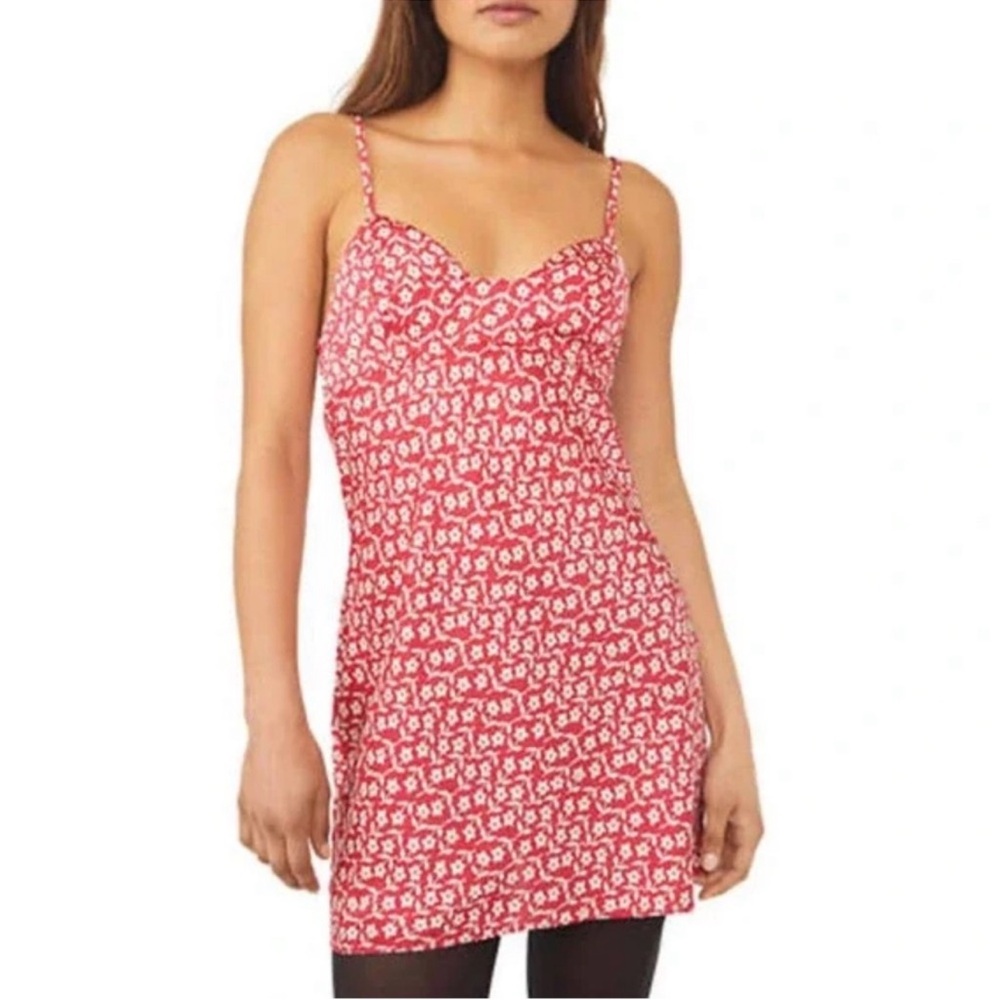 Free people red slid dress